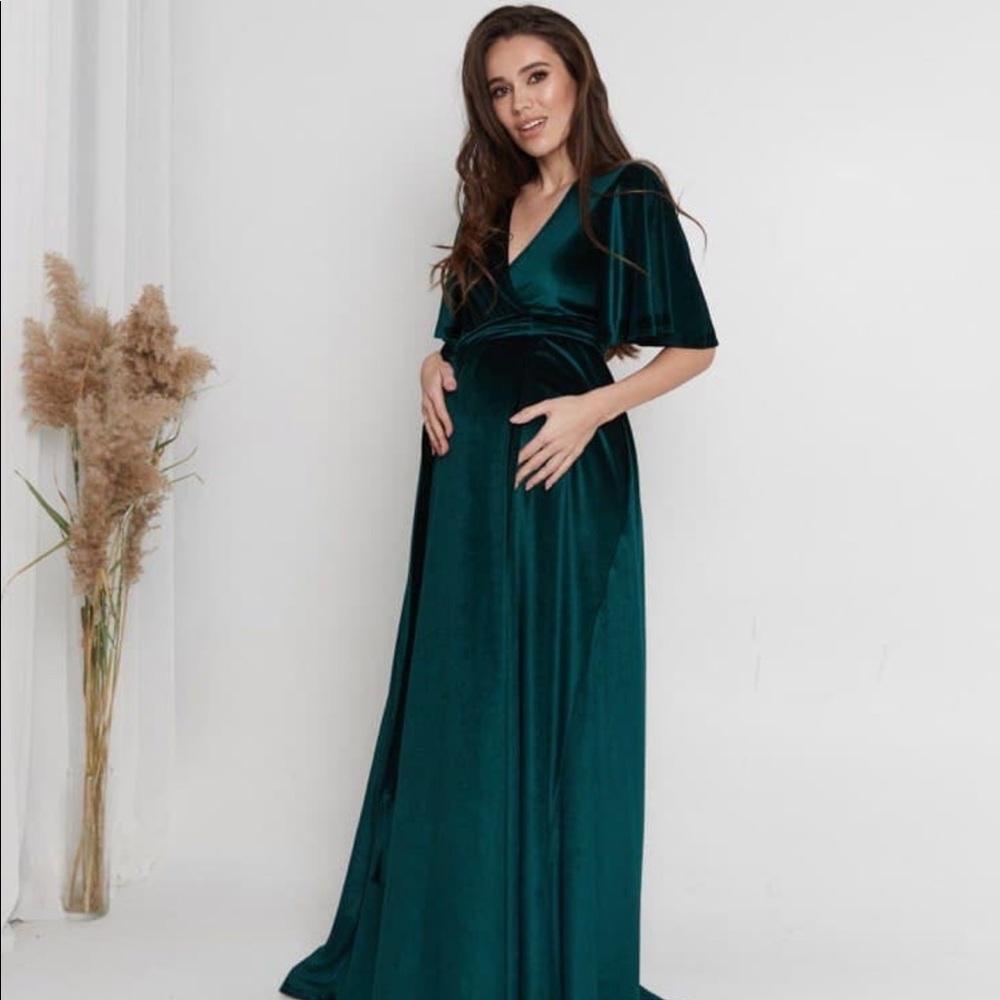Emerald velvet dress